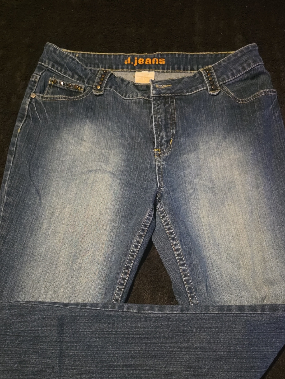 d. jeans Women's Faded Blue Straight Slim Bootcut Denim Jeans